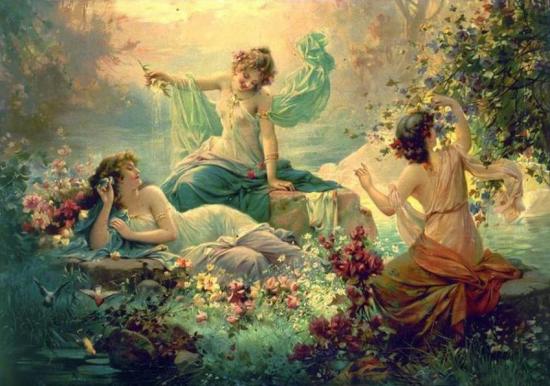 Nymphs Artwork by Hans Zatzka