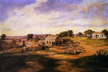 Guenther's Mill on LIfe Oak Creel Artwork by Herman Lungkwitz