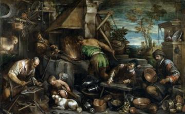 The Forge Of Vulcan Artwork by Jacopo Bassano
