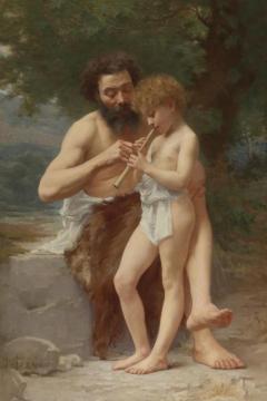 The Flute Lesson Artwork by Jules Cyrille Cave