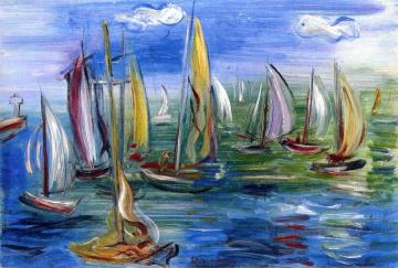 The Departure Of The Regatta At Deauville Artwork by Raoul Dufy