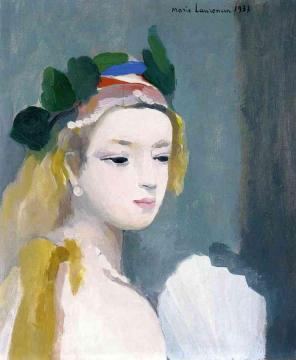 Woman with a Fan Artwork by Marie Laurencin