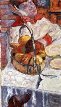 Woman with Basket of Fruit Artwork by Pierre Bonnard