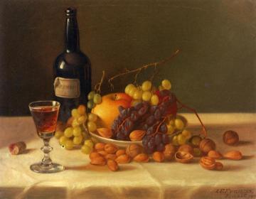 Still Life: Fruit and Wine Glass Artwork by John F. Francis