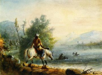 Fording the River Artwork by Alfred Jacob Miller