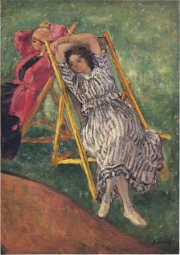 Two girls resting Artwork by Henri Lebasque