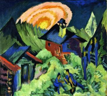 Rising Moon on the Stafelalp Artwork by Ernst Ludwig Kirchner