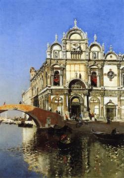 Scoula Grandi di San Marco and Campo San Giovanni e Paolo, Venice Artwork by Martin Rico y Ortega