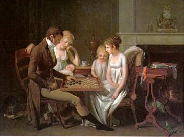 Family Game Of Checkers Artwork by Louis Leopold Boilly