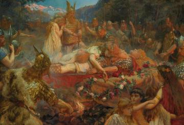Death Of A Viking Warrior Artwork by Charles Ernest Butler