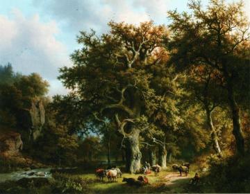 Cattle By A Stream Artwork by Barend Cornelis Koekkoek