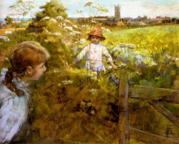 Hide-and-seek Artwork by Elizabeth Adela Stanhope Forbes
