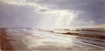 Beach with Sun Drawing Water Artwork by William Trost Richards