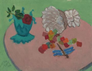 Rose And Dragonfly Artwork by Milton Avery