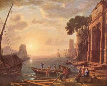 Harbour at sunset Artwork by Claude Lorrain