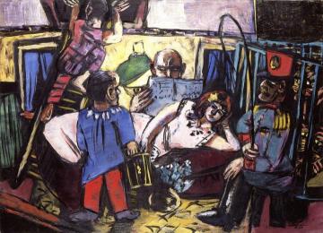In the Artistes' Trailer Artwork by Max Beckmann