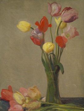 Still Life with Tulips Artwork by Sir George Clausen
