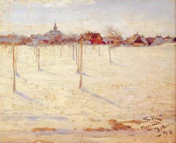 Hornbaek in Winter Artwork by Peder Severin Kroyer