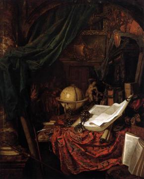 Still-life With Globe, Books And Chinese Silk Artwork by Jan van der Heyden
