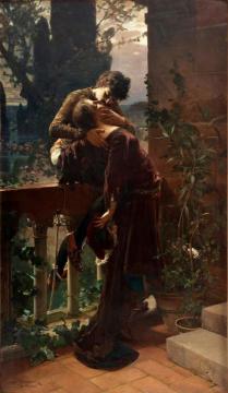 Romeo And Juliet On The Balcony Artwork by Julius Johann Ferdinand Kronberg