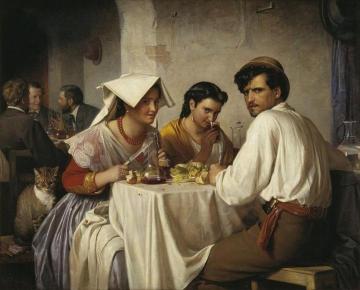 In A Roman Osteria (fra Et Romersk Osteria) Artwork by Carl Heinrich Bloch