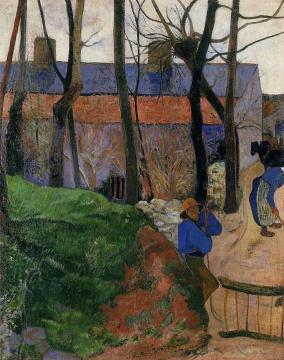Houses in le Pouldu Artwork by Paul Gauguin