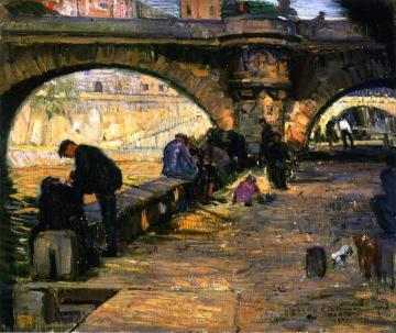 Along The Seine, Paris Artwork by Joseph Kleitsch