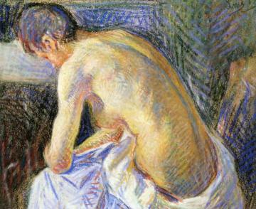 Leaning Nude Artwork by Maximilien Luce