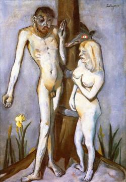 Adam And Eve Artwork by Max Beckmann