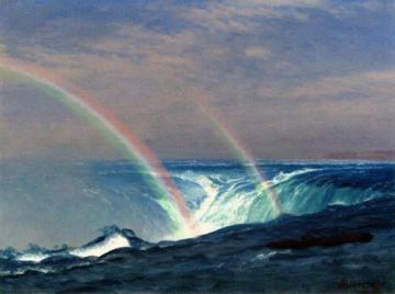 Home of the Rainbow, Horseshoe Falls, Niagara Artwork by Albert Bierstadt