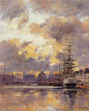 Le Havre, Le Bassin du Commerce Artwork by Eugène-Louis Boudin