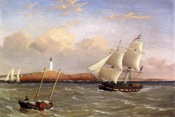 Rounding the Lighthouse Artwork by Fitz Hugh Lane