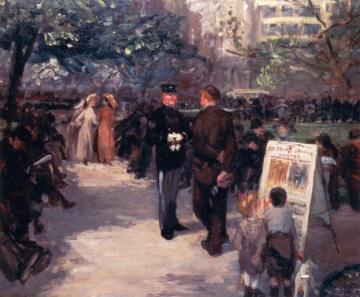 Recruiting In Union Square Artwork by John Sloan