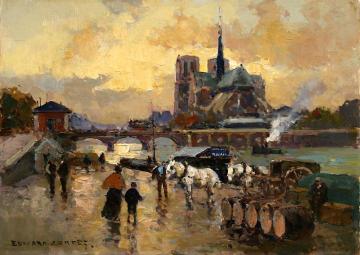 Quai des Tournelles Artwork by Edouard Léon Cortes