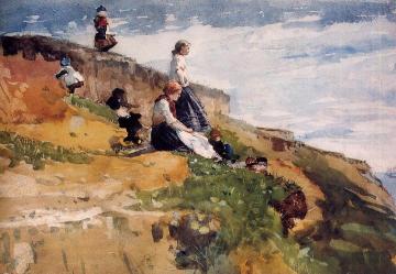 On the Cliff Artwork by Winslow Homer