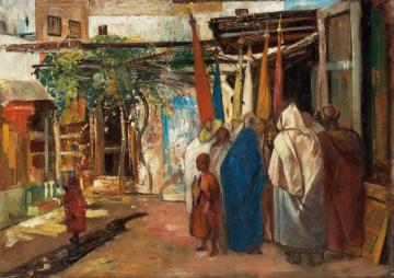 Oriental Street Scene, Marrakesh (keleti Utca Jelenet, Maraches) Artwork by Gyula Tornai