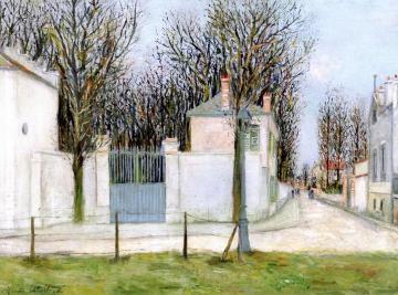 The Entrance to the Chateau de Cernay, rue Magendie in Sannois (Val d'Oise) Artwork by Maurice Utrillo