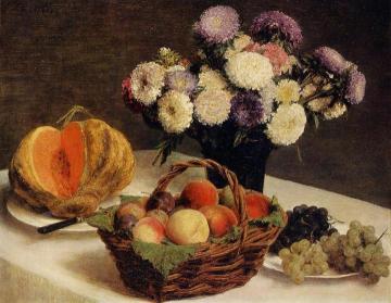 Flowers and Fruit, a Melon Artwork by Henri Fantin-Latour
