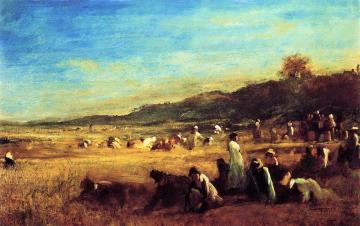 Study for 'The Cranberry Harvest, Island of Nantucket' Artwork by Eastman Johnson