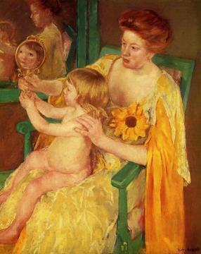 The Mirror Artwork by Mary Cassatt