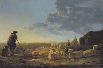 Flock of Sheep at Pasture Artwork by Aelbert Cuyp