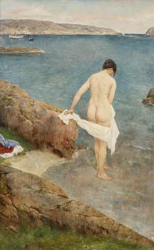 Woman on the Beach Artwork by Axel Hjalmar Ender