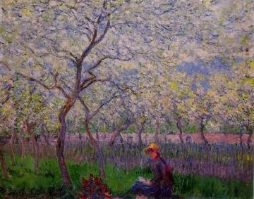 An Orchard in Spring Artwork by Claude Oscar Monet