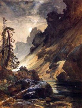 Moonlight, Devil's Den Artwork by Thomas Moran