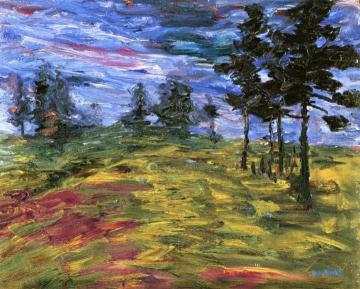 Young Fir Trees Artwork by Emil Nolde