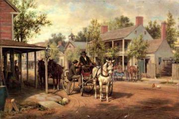 Horse and Buggy on Main Street Artwork by Edward Lamson Henry