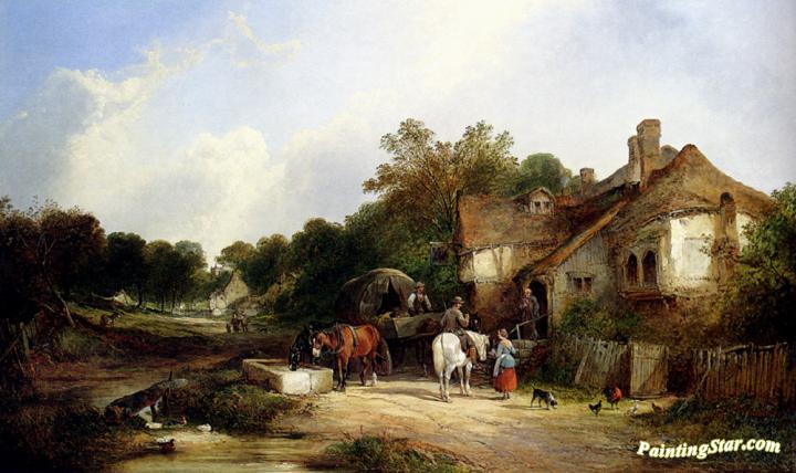The Road Side Inn, Somerset Artwork by William Shayer Snr
