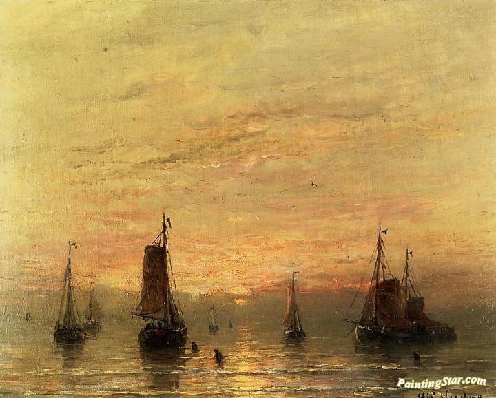 Summer Sunser, Scheveningen Artwork by Hendrik Willem Mesdag