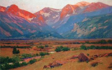 Sunrise On The Mountains At The Head Of Moraine Park, Near Estes Park Artwork by Charles Partridge Adams
