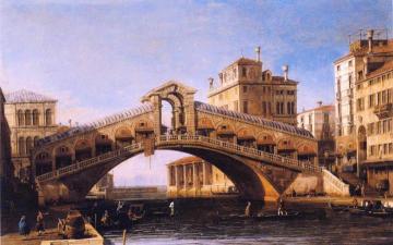 Capriccio of the Rialto Bridge with the Lagoon Beyond Artwork by Giovanni Antonio Canal